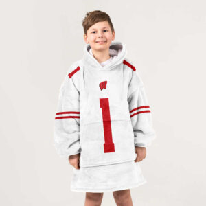 Kid #1 Wisconsin Football Unisex Blanket Hoodie