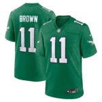 A.J. Brown Philadelphia Eagles #11 Youth Game Jersey - Kelly Green