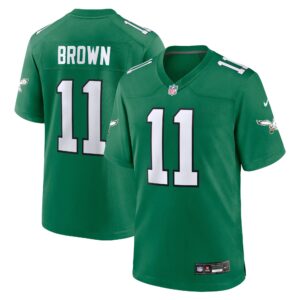 A.J. Brown Philadelphia Eagles #11 Youth Game Jersey - Kelly Green