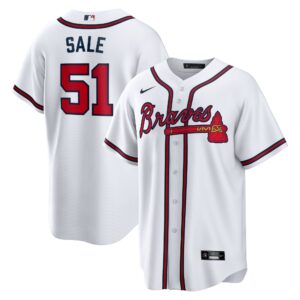 Atlanta Braves Chris Sale #51 White Home Replica Jersey