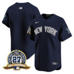 Team New York Yankees 27 Time Champions Patch Vapor Premier Limited Jersey - Alternate
