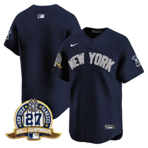 Team New York Yankees 27 Time Champions Patch Vapor Premier Limited Jersey - Alternate