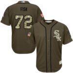 Chicago White Sox #72 Carlton Fisk Green Salute to Service Stitched Jersey