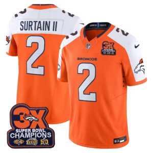Patrick Surtain ll Denver Broncos-Time Champions Patch Vapor Limited Jersey - All Stitched