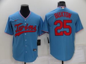 Men's Minnesota Twins #25 Byron Buxton Blue Cool Base Stitched Jersey