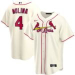Men's  St. Louis Cardinals #4 Yadier Molina Cream Alternate 2020 Jersey