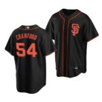 Men's San Francisco Giants #54 Reggie Crawford 2022 Draft Jersey Black Alternate