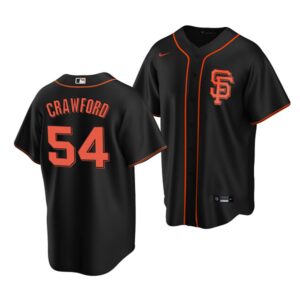 Men's San Francisco Giants #54 Reggie Crawford 2022 Draft Jersey Black Alternate