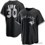 Men's Toronto Blue Jays #30 Alejandro Kirk Black Cool Base Stitched Jersey