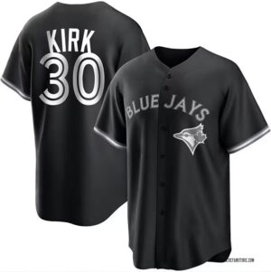 Men's Toronto Blue Jays #30 Alejandro Kirk Black Cool Base Stitched Jersey