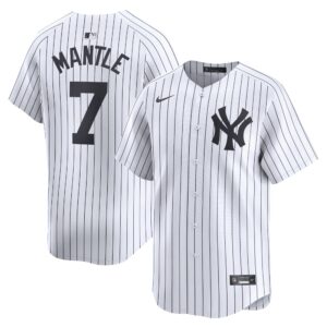 Men's New York Yankees #7 Mickey Mantle  White Home Limited Player Jersey