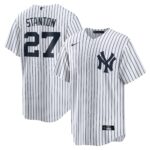 New York Yankees Giancarlo Stanton #27 White Home Replica Player Name Jersey