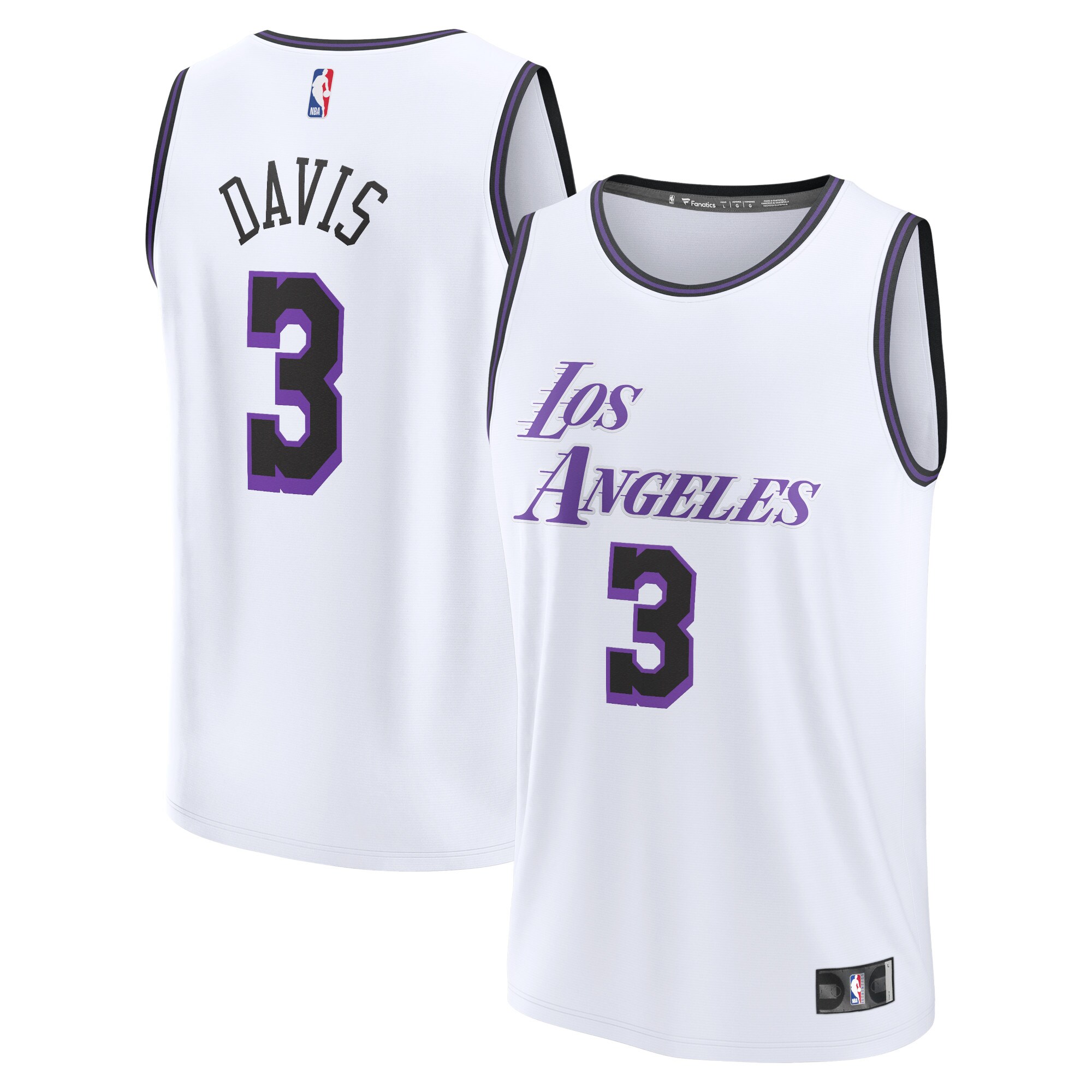 Anthony Davis Los Angeles Lakers Youth 2022/23 Fastbreak Jersey - City Edition - White