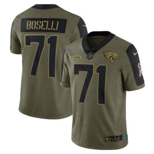 Tony Boselli Jacksonville Jaguars  2021 Salute To Service Retired Player Limited Jersey - Olive