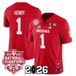 Roman Hemby #1 Indiana Hoosiers Vapor Limited Football Jersey - 2025 National Champions - All Stitched