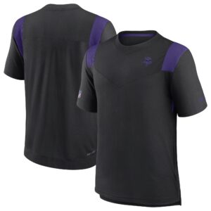 Men's Black Minnesota Vikings Sideline Tonal Logo Performance Player T-Shirt
