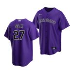 Men's Colorado Rockies #27  Beck 2022 Draft Jersey Purple Alternate