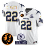 Emmitt Smith # 22 Dallas Cowboys Vapor Limited Gold Jersey - John Madden Patch - All Stitched
