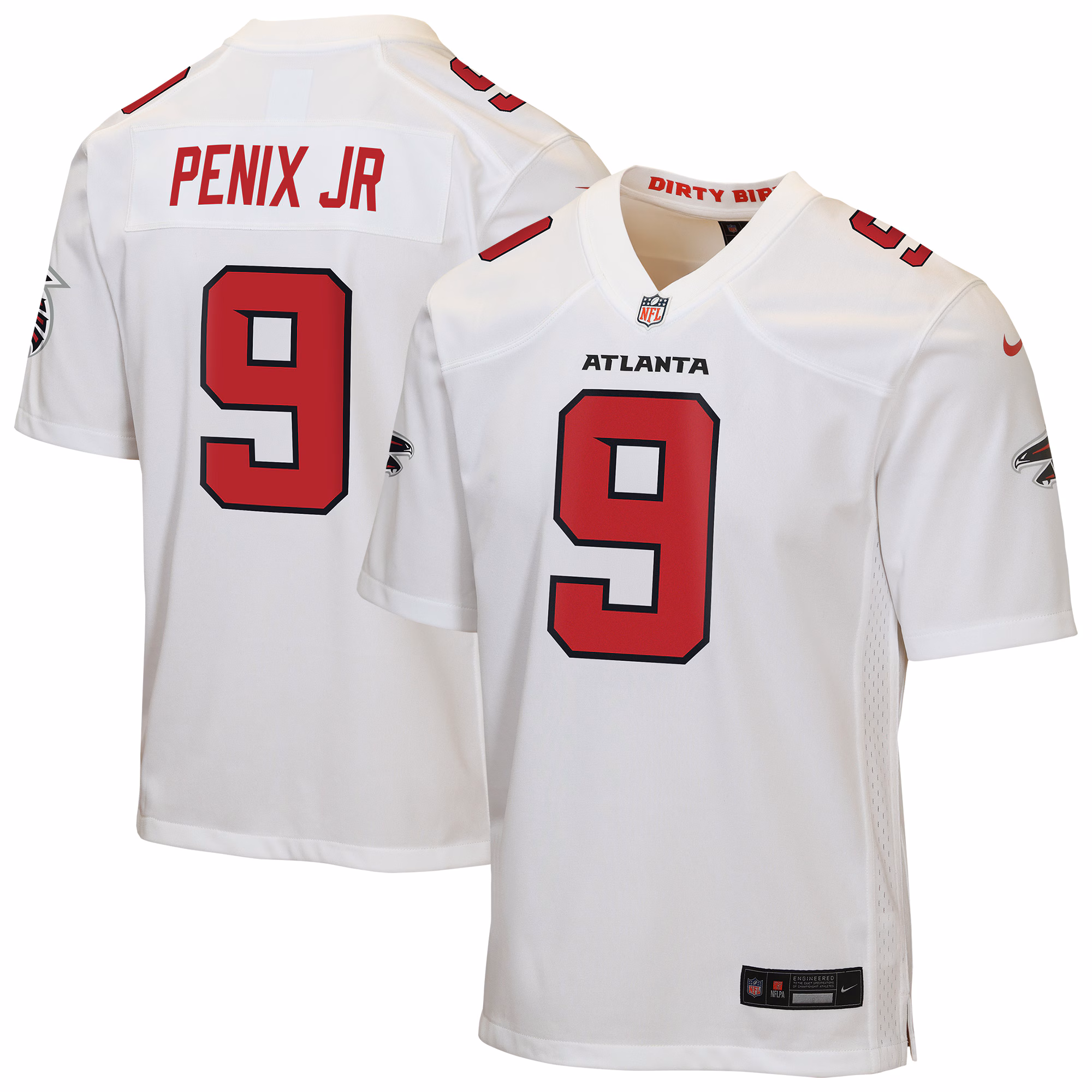 Youth Atlanta Falcons Michael Penix Jr. #9 White Game Jersey