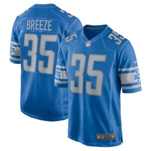Brady Breeze Detroit Lions  Home Game Player Jersey - Blue