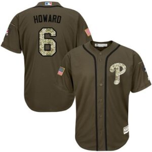 Philadelphia Phillies #6 Ryan Howard Green Salute to Service Stitched Jersey