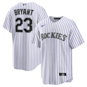 Men's Colorado Rockies Kris Bryant  White/Purple Replica Player Jersey