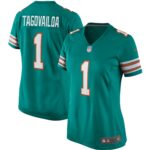 Tua Tagovailoa Miami Dolphins  Women's Alternate Game Jersey - Aqua
