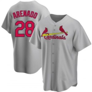 Men's St. Louis Cardinals #28 Nolan Arenado Gray Alternate Jersey