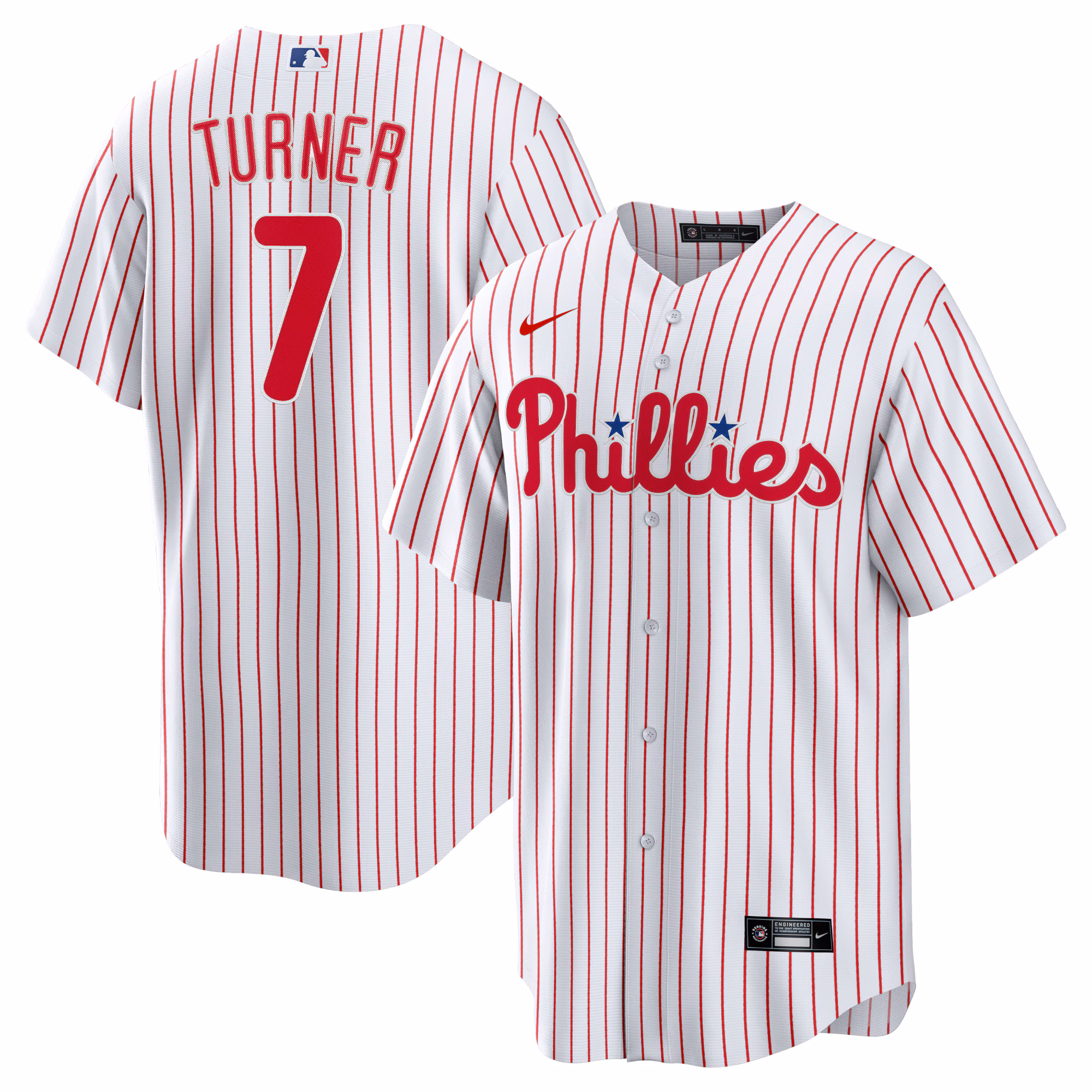 Philadelphia Phillies Trea Turner #7 White Home Replica Player Jersey