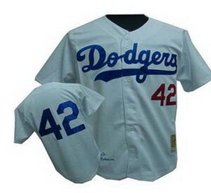 Mitchell And Ness Los Angeles Dodgers #42 Jackie Robinson Stitched White Throwback Jersey