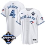 George Springer #4 Toronto Blue Jays 2025 American League Champions Jersey Stitched White