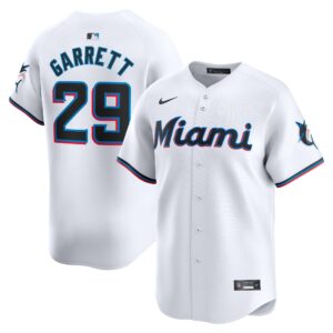 Men's Miami Marlins Braxton Garrett  White Home Limited Player Jersey