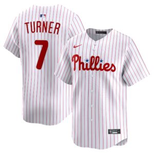 Philadelphia Phillies Trea Turner #7 White Home Limited Player Jersey