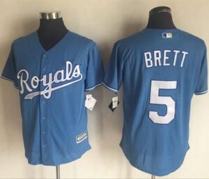 Kansas City Royals #5 George Brett Light Blue New Cool Base Alternate 1 Stitched Jersey