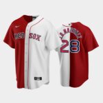 Men's Replica Boston Red Sox Home Jersey #28 J.D. Martinez Red-White Split