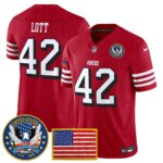 Ronnie Lott #42 San Francisco 49ers United States 250th Anniversary Patch Vapor Limited Jersey - All Stitched