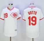 Cincinnati Reds #19 Joey Votto White Flexbase Collection Cooperstown Stitched Jersey