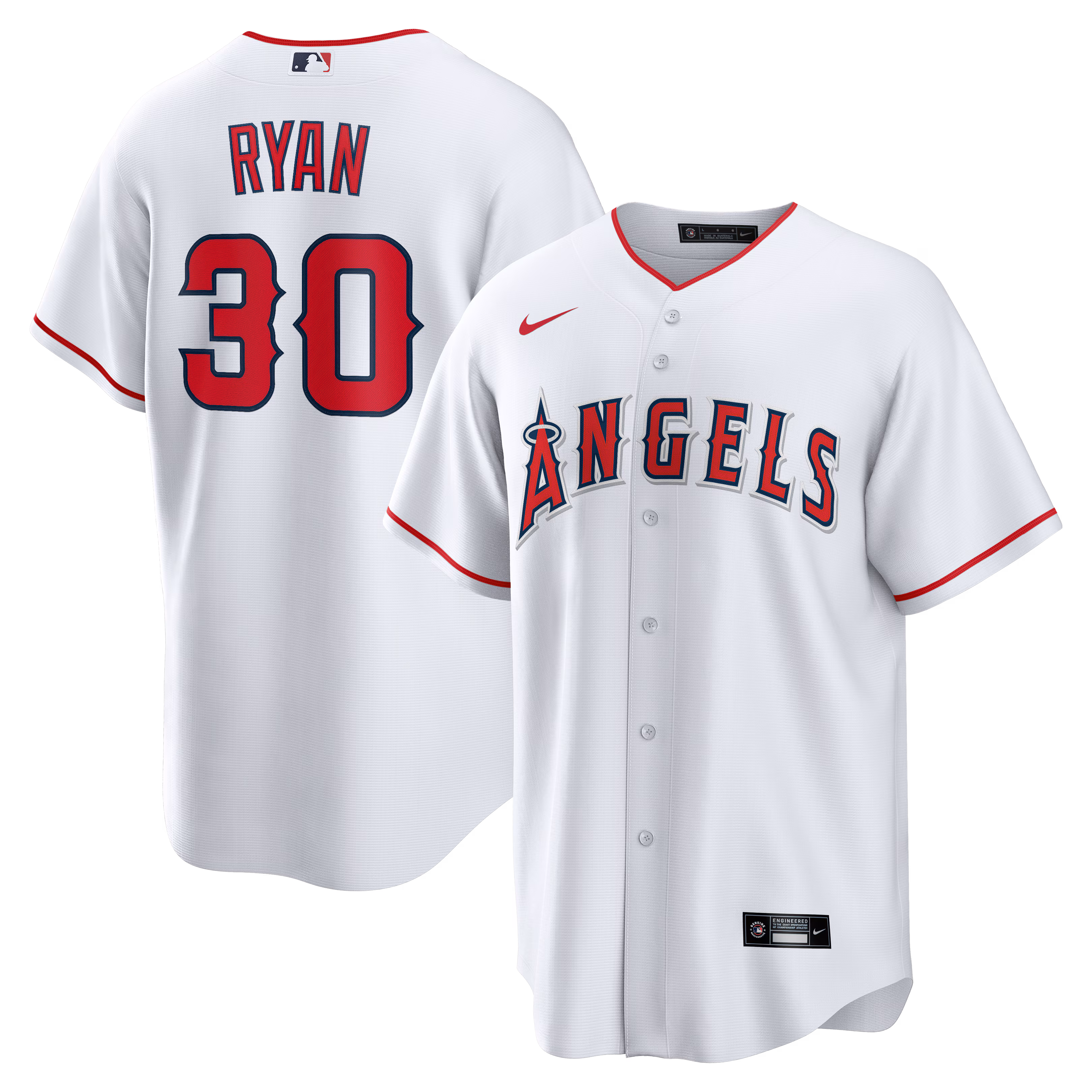 Los Angeles Angels Nolan Ryan #30 White Home Retired Player Replica Jersey