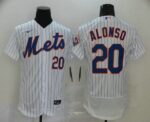 Men's New York Mets #20 Pete Alonso White Stitched Flex Base  Jersey