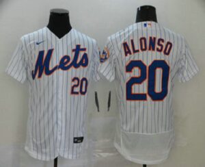 Men's New York Mets #20 Pete Alonso White Stitched Flex Base  Jersey