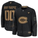 Men's Montreal Canadiens  Black 2024 Military Appreciation Custom #00 Practice Jersey