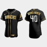 Men's Arizona Diamondbacks #40 Madison Bumgarner Gold Edition Black Flex Base Flex Base Jersey