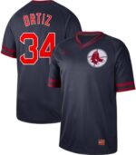Men's  Boston Red Sox #34 David Ortiz Navy Cooperstown Collection Stitched Jersey