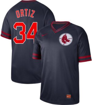 Men's  Boston Red Sox #34 David Ortiz Navy Cooperstown Collection Stitched Jersey
