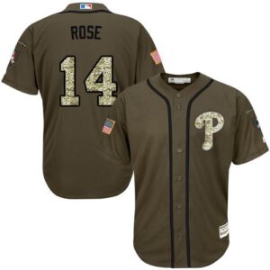 Philadelphia Phillies #14 Pete Rose Green Salute to Service Stitched Jersey
