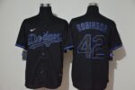 Men's Los Angeles Dodgers #42 Jackie Robinson Lights Out Black Fashion Stitched Cool Base  Jersey