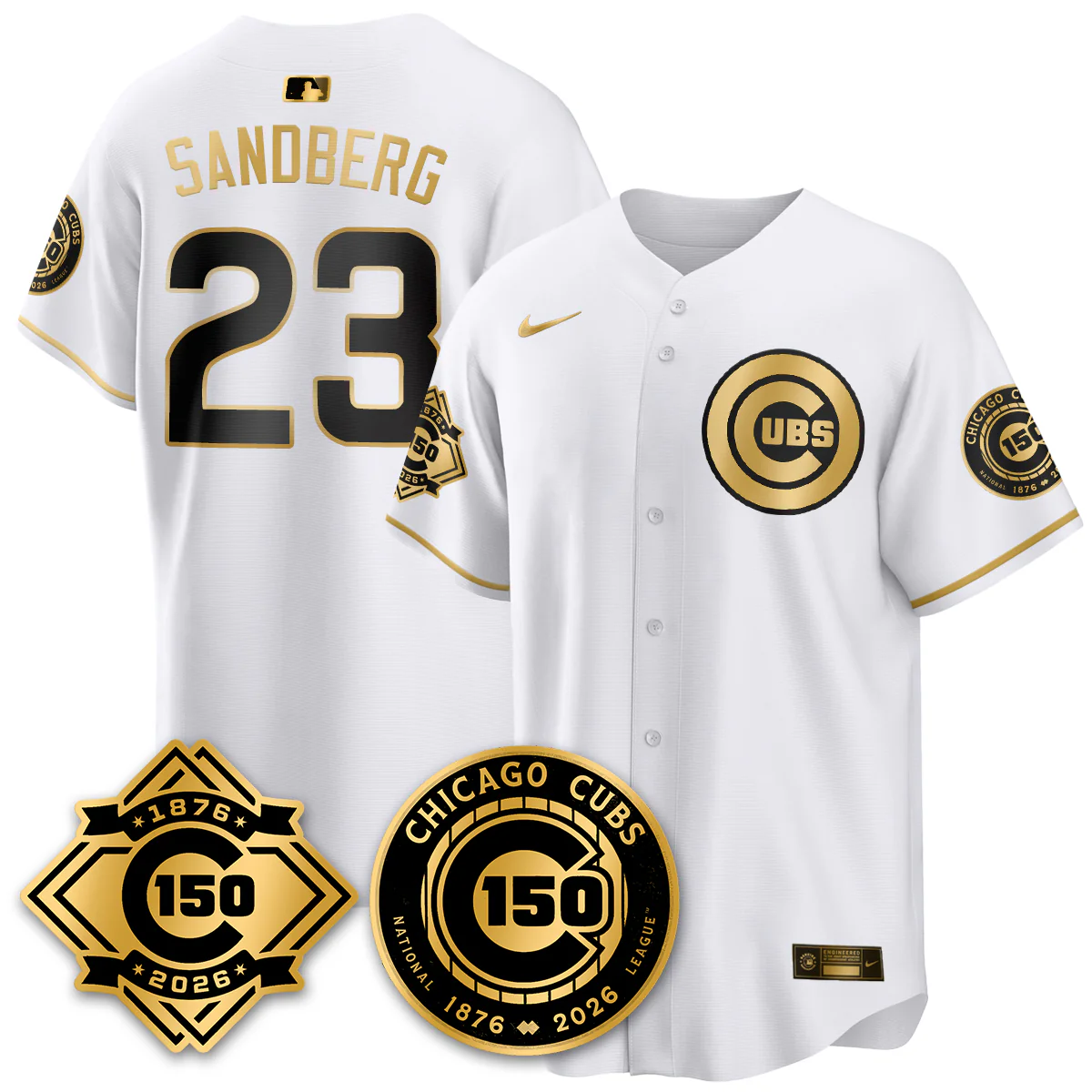 Ryne Sandberg #23 Chicago Cubs 150th Anniversary Vapor Limited Jersey - All Stitched - Image 6