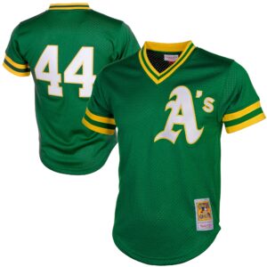 Athletics Reggie Jackson #9 Mitchell & Ness Green Authentic Batting Practice Jersey