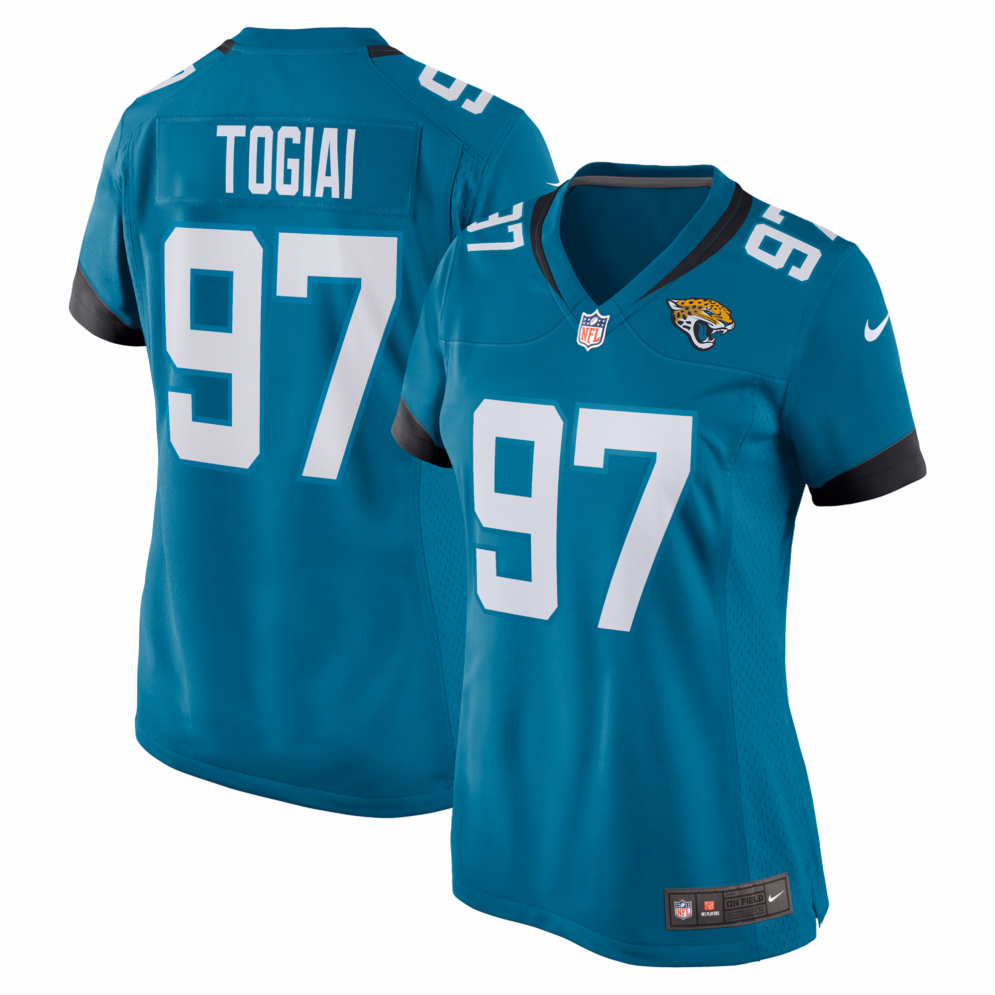 Tommy Togiai Jacksonville Jaguars Women's Team Game Jersey -  Teal