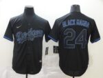 Men's Los Angeles Dodgers #24 Kobe Bryant Black Mamba Lights Out Black Fashion Stitched Cool Base  Jersey